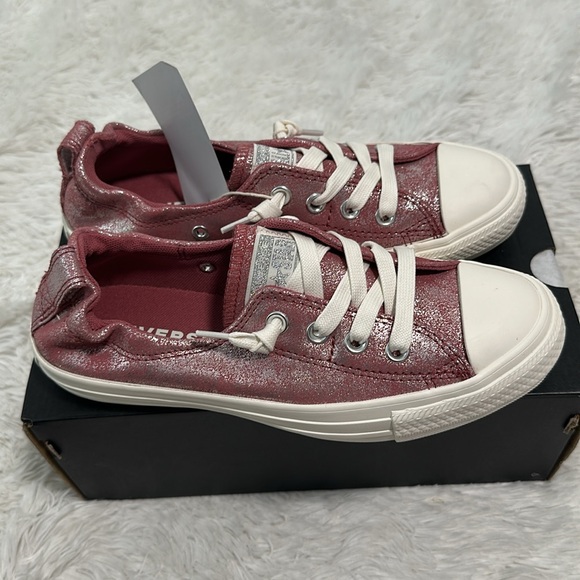 👛 NWT Converse Shorline Slip On Sneaker in Royal Flushec/Silver - Picture 2 of 4